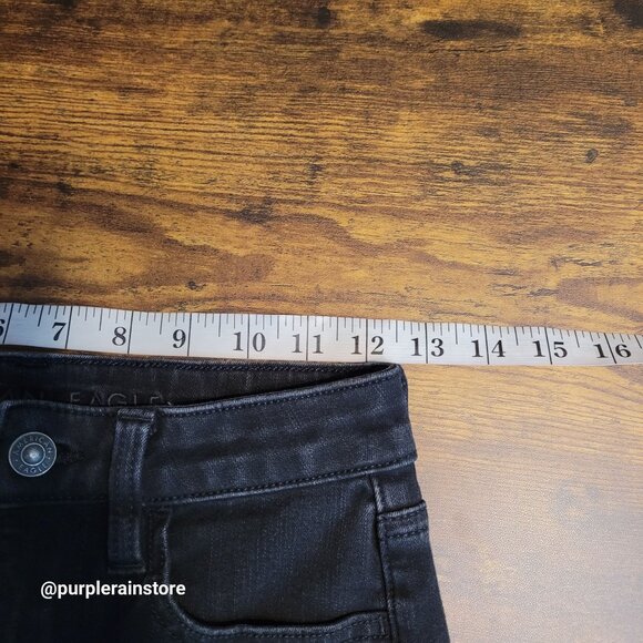 American Eagle Jeans 2 S Jegging 360 Next Level Stretch Super Hi Rise Black Wash - Picture 7 of 12